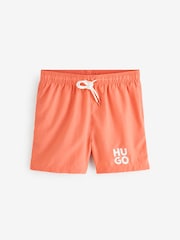 Orange - HUGO Paolo Badeshorts mit gestapeltem Logo - Bild 4 von 5