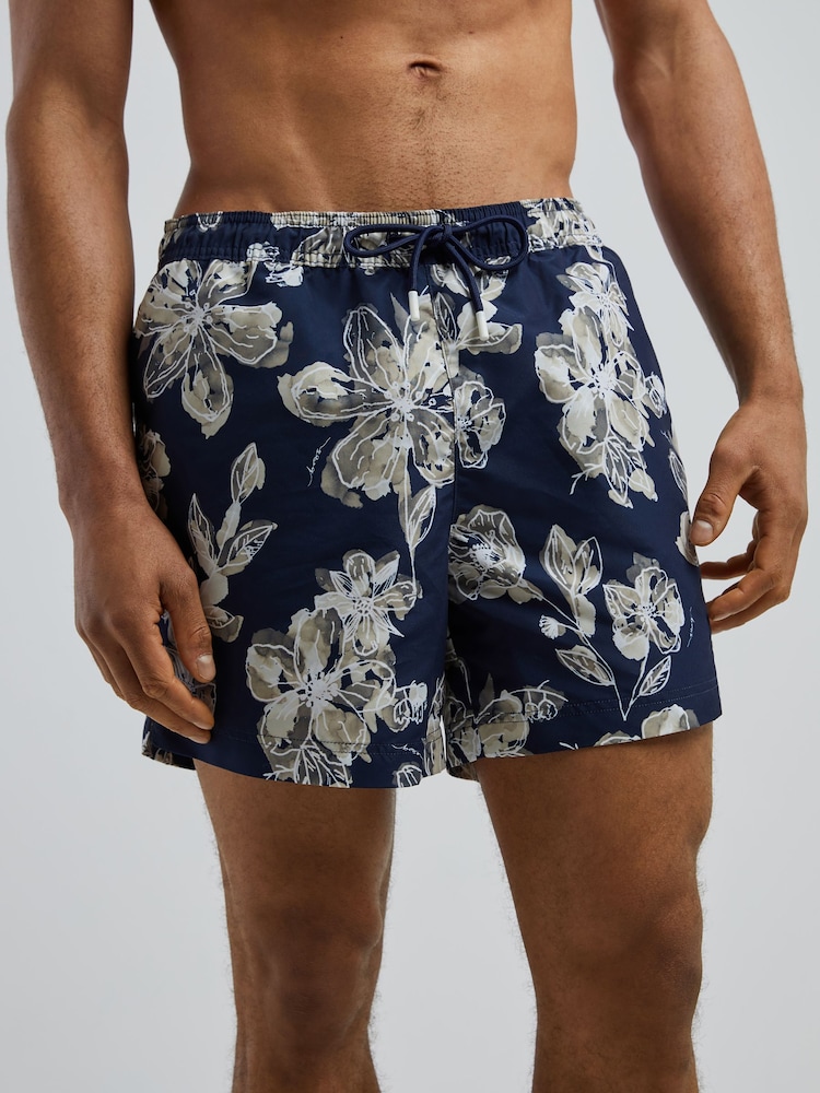 BOSS Blue Discus Printed Swim Shorts - Image 2 of 5 BOSS Blue Discus Printed Swim Shorts - Image 2 of 5