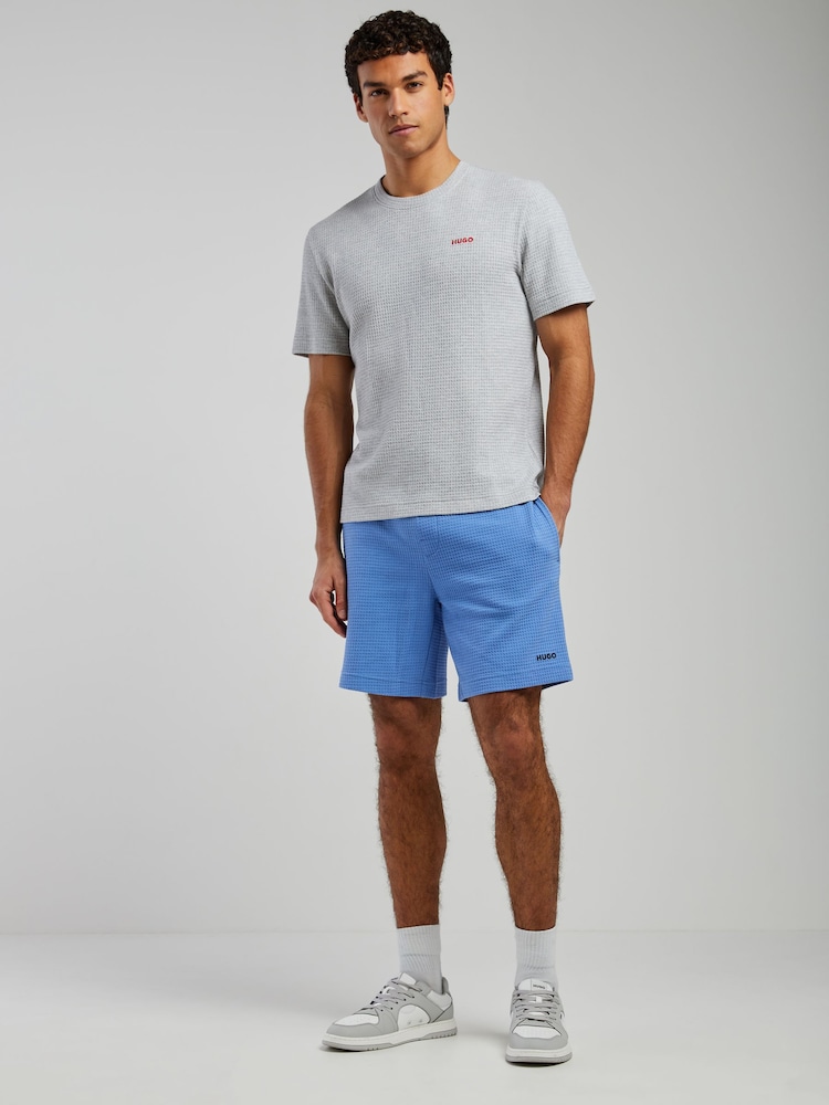 HUGO Grey Austin Stipe Logo T-Shirt - Image 2 of 4