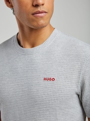 HUGO Grey Austin Stipe Logo T-Shirt - Image 4 of 4