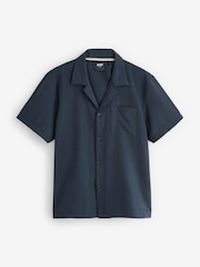 BOSS Navy Seersucker Relaxed-Fit Shirt - Image 4 of 5