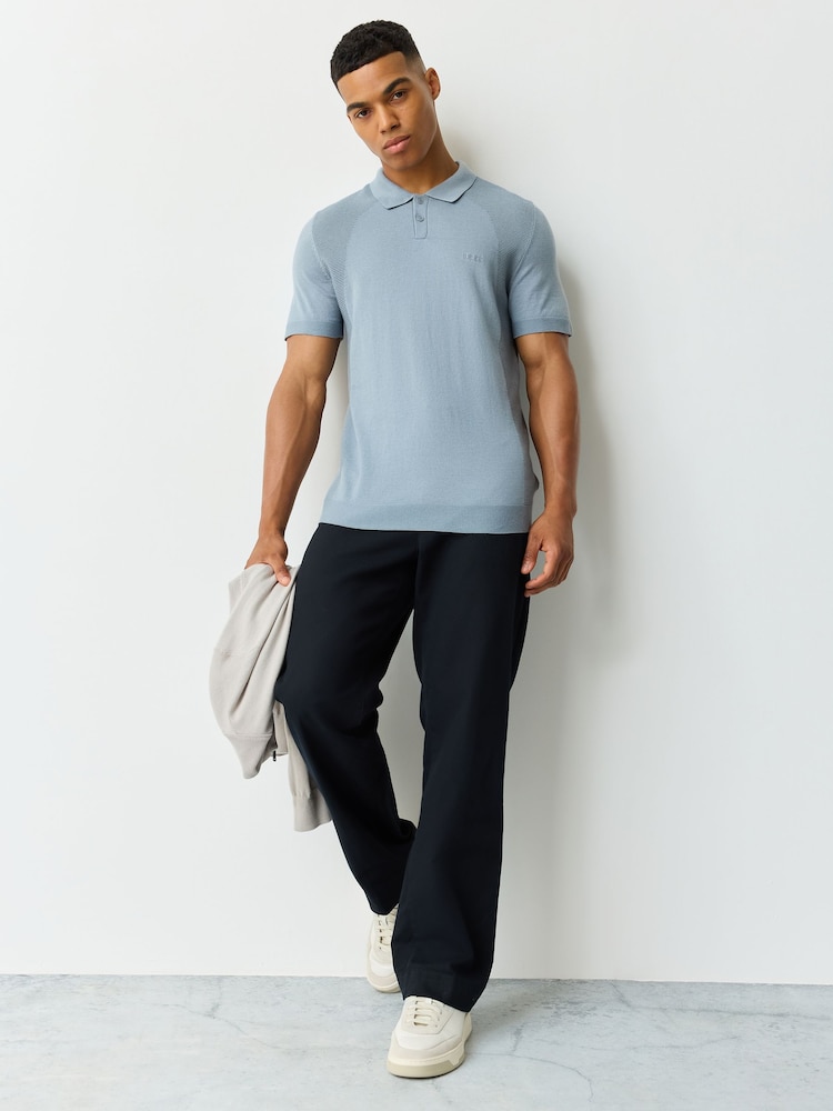 BOSS Grey Momentum Regular-Fit Logo Knitted Polo Shirt - Image 2 of 4 BOSS Grey Momentum Regular-Fit Logo Knitted Polo Shirt - Image 2 of 4