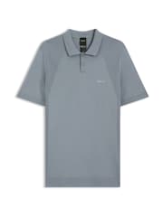 BOSS Grey Momentum Regular-Fit Logo Knitted Polo Shirt - Image 4 of 4