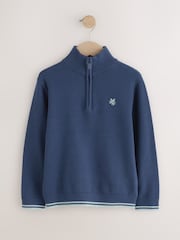 Navy Long Sleeve Quarter Zip Knitted Jumper (3-16yrs) - Image 1 of 4