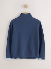 Navy Long Sleeve Quarter Zip Knitted Jumper (3-16yrs) - Image 2 of 4