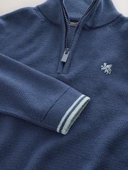 Navy Long Sleeve Quarter Zip Knitted Jumper (3-16yrs) - Image 3 of 4