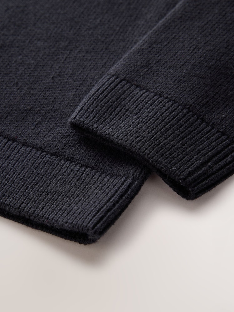 Monochrome Colourblock Zip Neck Knitted Jumper (3-16yrs) - Image 4 of 4