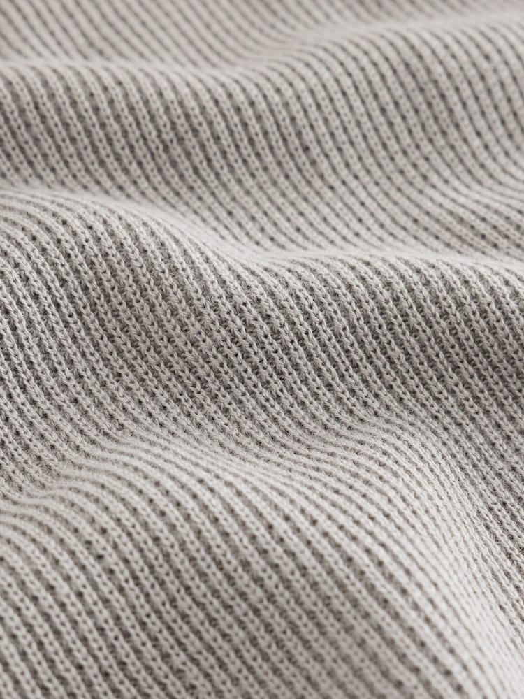 Grey Knitted Zip Neck Polo Shirt (3-16yrs) - Image 8 of 8 Grey Knitted Zip Neck Polo Shirt (3-16yrs) - Image 8 of 8