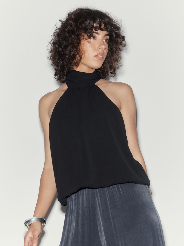 Black Halter Neck Bodysuit - Image 1 of 9 Black Halter Neck Bodysuit - Image 1 of 9