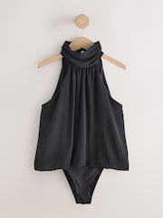 Black Halter Neck Bodysuit - Image 7 of 9