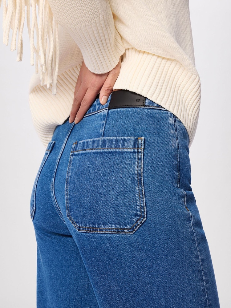 Whistles Blue Stretch Full Length Jeans - Image 4 of 4