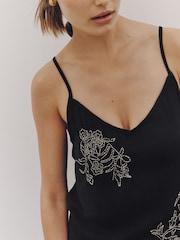 Black Sequin Embellished Cami Top - Image 3 of 7