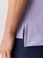 Peter Millar Purple Hales Performance Sean Self Collar Jersey Polo Shirt - Image 5 of 6