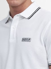Barbour International White Evan Tipped Polo Shirt - Image 5 of 6