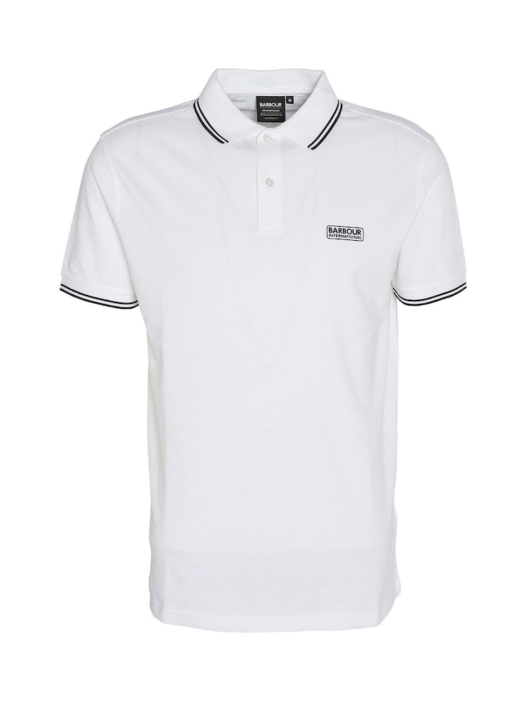 Barbour International White Evan Tipped Polo Shirt - Image 6 of 6 Barbour International White Evan Tipped Polo Shirt - Image 6 of 6