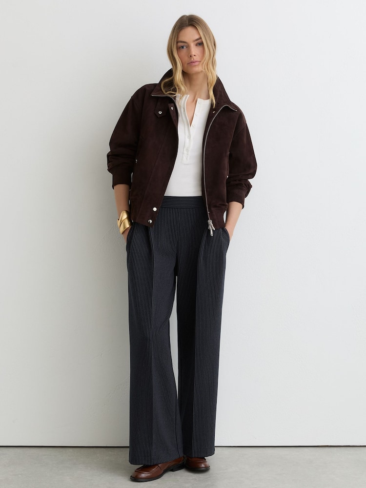 Reiss Remi Pinstripe Wide-Leg Joggers - Image 1 of 7
