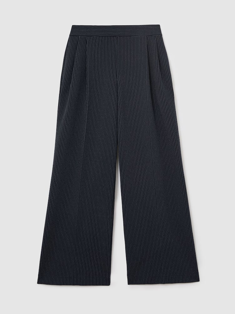 Reiss Remi Pinstripe Wide-Leg Joggers - Image 2 of 7