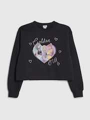 River Island Black K Pop Golden Era Cropped Sweatshirt - Image 1 of 4