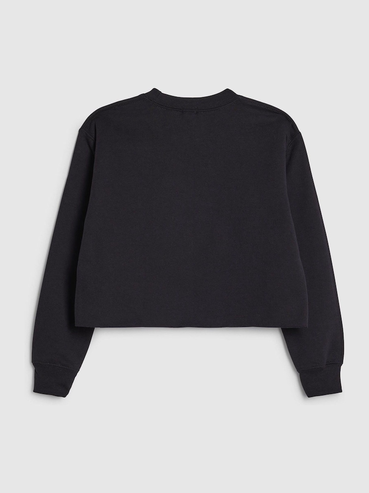 River Island Black K Pop Golden Era Cropped Sweatshirt - Image 2 of 4