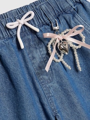 River Island Blue Denim Cargo Trousers with Keyring - Image 3 of 4