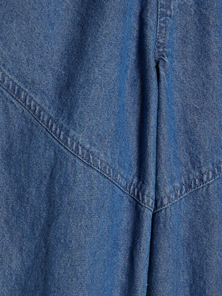 River Island Blue Denim Cargo Trousers with Keyring - Image 4 of 4