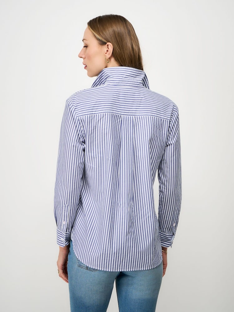 Crew Clothing Blue Relaxed Fit Cotton Poplin Shirt - Image 2 of 4