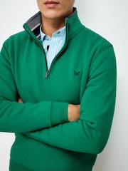 ירוק - סווטשירט עם חצי רוכסן של Crew Clothing Company דגם Classic - תמונה 3 מתוך 4