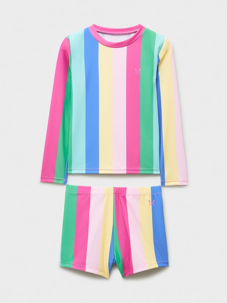 Crew Clothing Pink Rash Vest & Shorts Set - Image 1 of 3