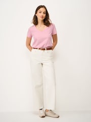 Crew Clothing Cotton-Slub Perfect V-Neck T-Shirt - صورة 3 من 5