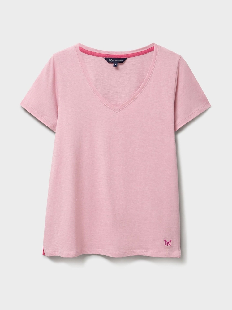 Crew Clothing Cotton-Slub Perfect V-Neck T-Shirt - صورة 5 من 5