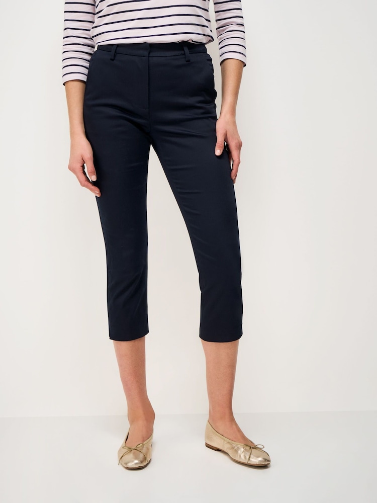 Crew Clothing Navy Smart Cropped Chinos - Image 1 of 5