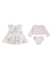 Huggies Cardigan, Dress & Bloomers 3 Piece Set - Image 1 of 4