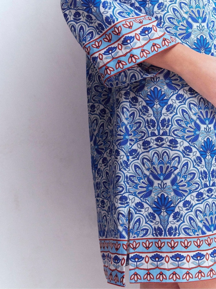 Buy Boden Blue Carmen Linen Short Dress from Next USA Buy Boden Blue Carmen Linen Short Dress from Next USA