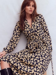 Boden Blue Naomi Long Sleeve Jersey Dress - Image 1 of 5