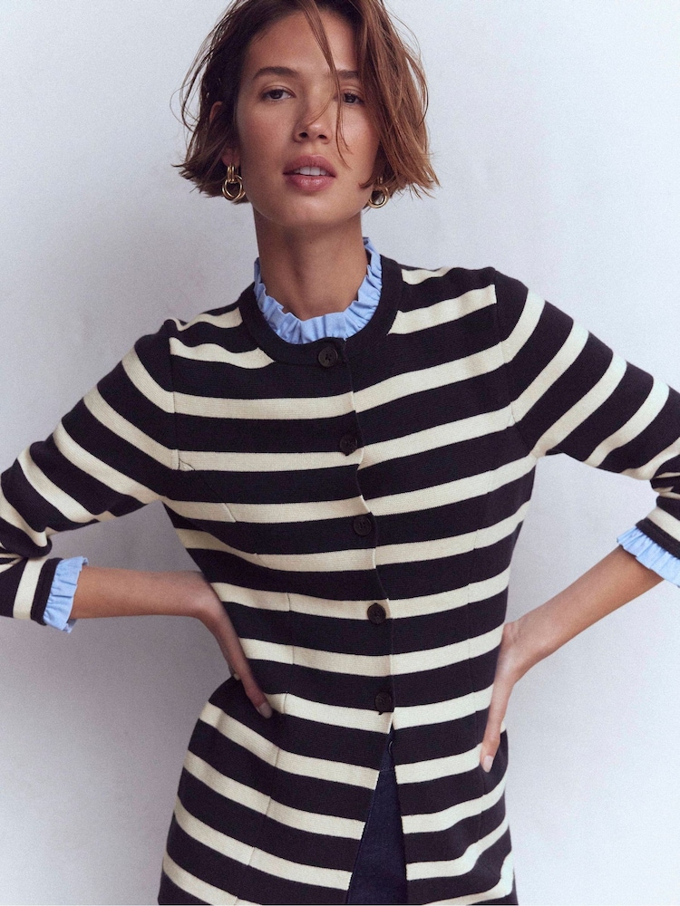 Boden Blue Joanna Fitted Knitted Jacket - Image 1 of 7