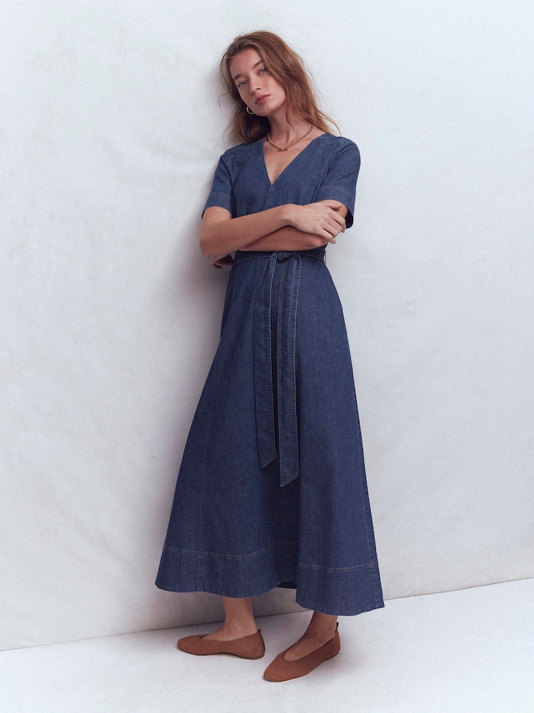 Boden V-Neck Denim Dress - Bild 1 von 5