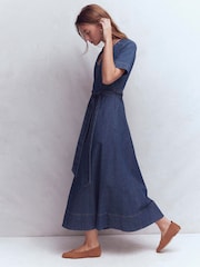 Boden V-Neck Denim Dress - Bild 2 von 5