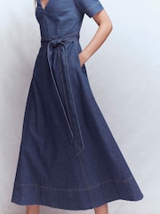 Boden V-Neck Denim Dress - Bild 4 von 5