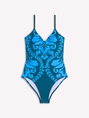 Boden Blue Strap Print Swimsuit - Image 1 of 2
