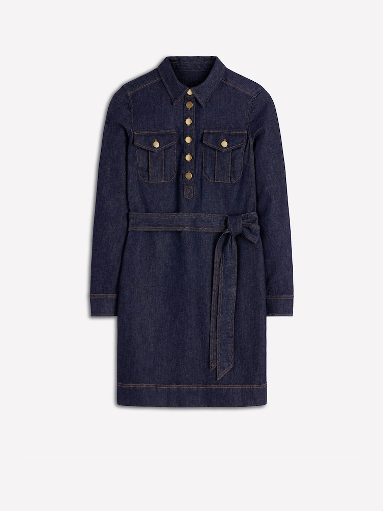 Boden Blue Half Placket Denim Dress - Image 5 of 5 Boden Blue Half Placket Denim Dress - Image 5 of 5
