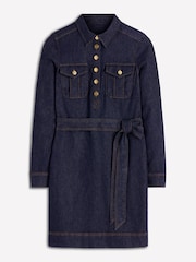 Boden Blue Half Placket Denim Dress - Image 6 of 6