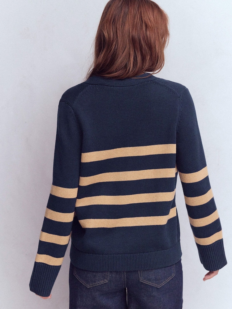 Boden Blue Lucy Relaxed Cotton Cardigan - Image 2 of 7 Boden Blue Lucy Relaxed Cotton Cardigan - Image 2 of 7