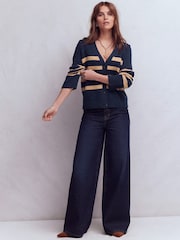 Boden Blue Lucy Relaxed Cotton Cardigan - Image 5 of 7