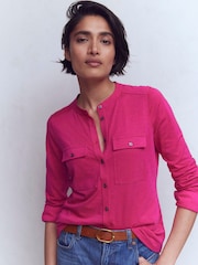 Boden Red Topstitched Pocket Shirt - Image 3 of 5