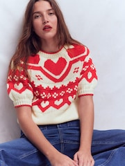 Boden Cream Margot Puff Sleeve T-Shirt - Image 3 of 7