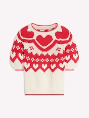 Boden Cream Margot Puff Sleeve T-Shirt - Image 6 of 7