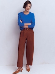 Boden Blue Emilia Cotton Crew Neck Jumper - Image 4 of 7