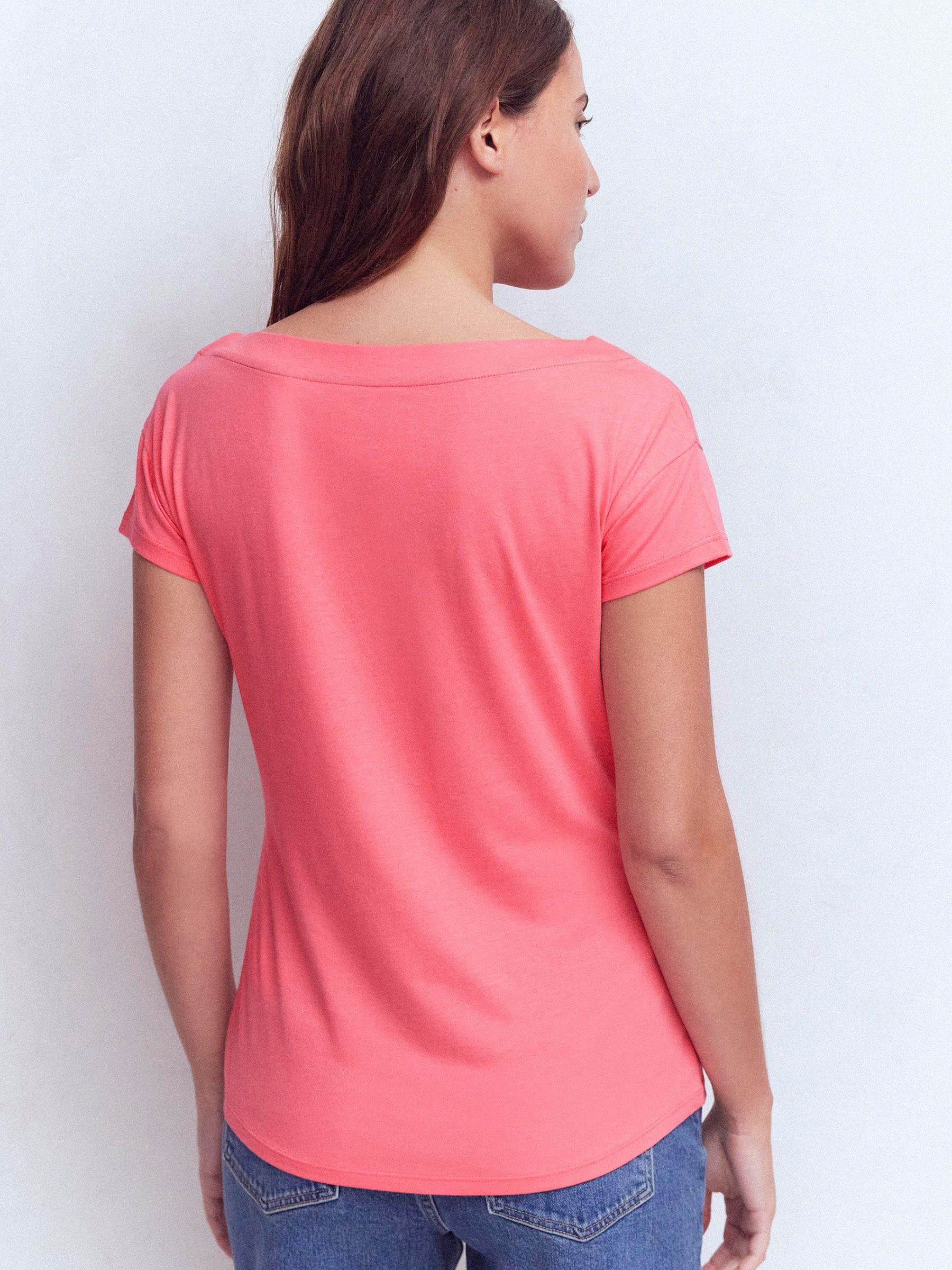 Buy Boden Pink Supersoft Boat Neck T-Shirt from Next USA