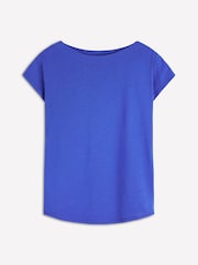 Boden Blue Supersoft Boat Neck T-Shirt - Image 4 of 4