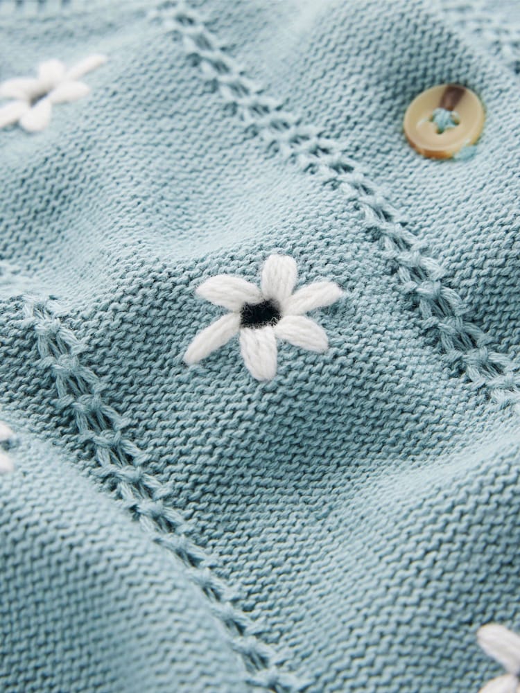 Boden Blue Valeria Crochet Trim Cardigan - Image 6 of 6